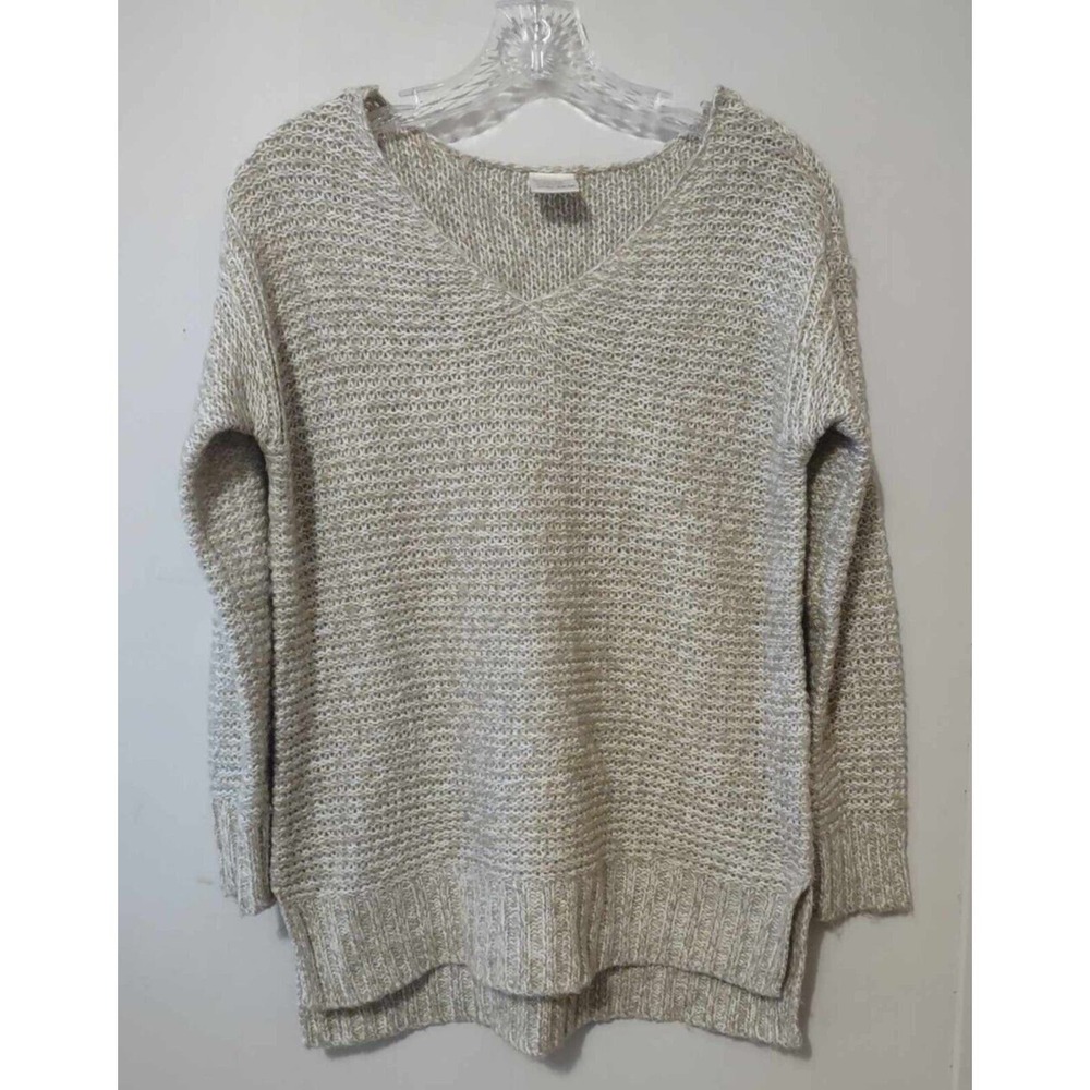 Razzle Dazzle Cream V Neck Open Knit Sweater Size XS